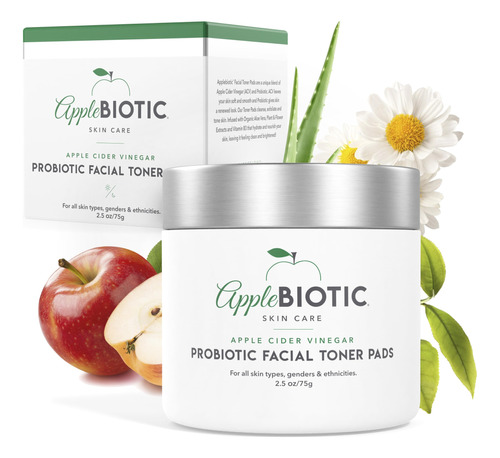 Applebiotic Almohadillas De Toner Facial De Vinagre De Sidra