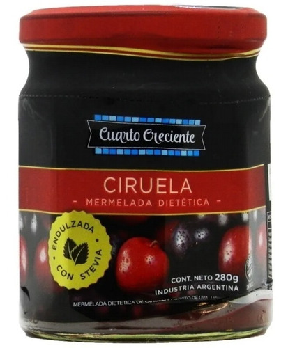 Mermelada Ciruela Y Stevia Sin Tacc Cuarto Creciente 280 Gr