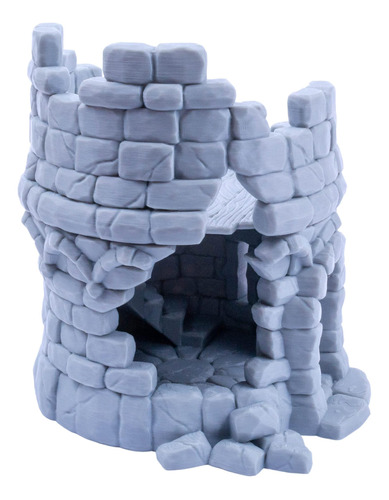Torre En Ruinas En Miniatura De Vikingos 3d, Escenario De Te