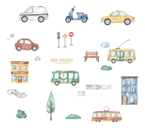 Vinilo Infantil Decorativo De Pared Ciudad