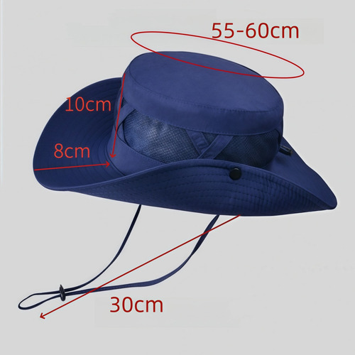 Sombrero De Pescador De Ala Ancha Para Playa Al Aire Libre Azul Talla Única