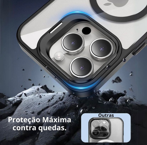 Capa Capinha Proteção + Pelicula Anti Spy Iphone 11 Ao 16 Azul-claro Iphone 13 Pro