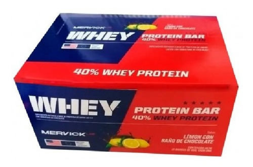 Whey Protein Bar 12 Unidades Mervick 65 Gr Barra Proteica