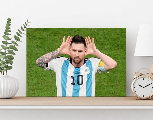 Cuadro De Mi Capitan Leo Messi 20x30 Topo Gigio Qatar 2022