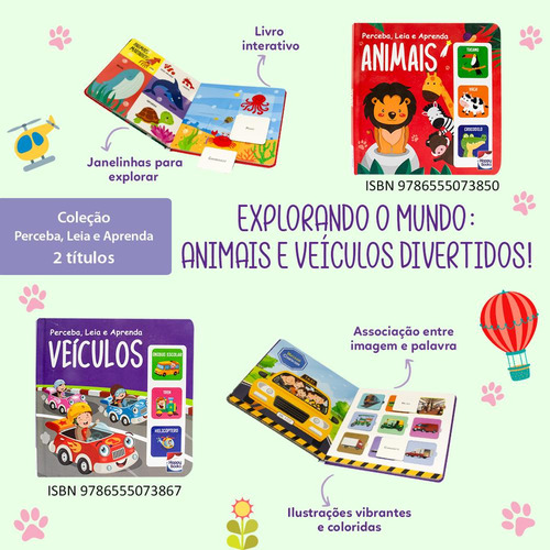 Perceba, Leia E Aprenda: Animais, De Brijbasi Art Press. Editorial Happy Books, Capa Mole Em Português