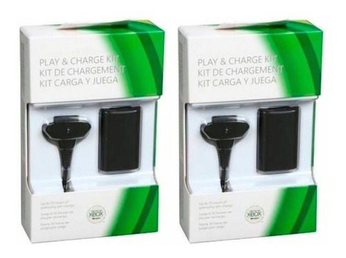 Kit Com 2 Baterias + Carregadores Manete Xbox 360