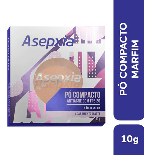 Asepxia Maquiagem Em Pó Compacto Antiacne Marfim Fps20 10g