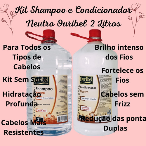 Kit Salão De Beleza Shampoo + Condicionador Neutro 4 Litros