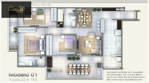 Imagem 2 de 8 de Apartamento Em Praia Grande Bairro Caiçara - V55