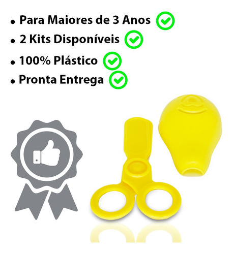 Imagem 3 de 7 de Kit Medico Infantil 6pç Estetoscópio Tesoura Seringa Mascara