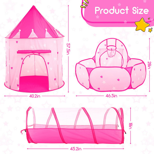 Juego Tent Pigpigpen, 3 Unidades, Para Niñas, Con Piscina De