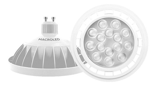 Lampara Ar111 Macroled Led 15w Gu10 Cuerpo Blanco 