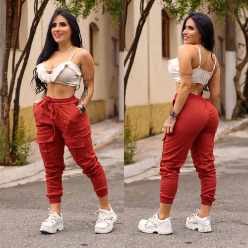 Calça bengaline com laço 2025