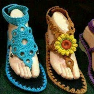 Sandalias Chinelos Hechos 100% A Mano En Crochet Shoes Zapat