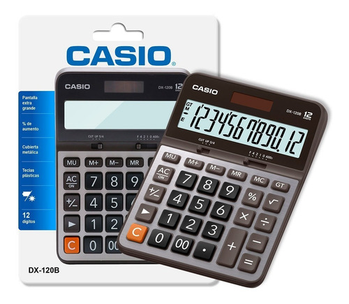 Imagen 2 de 6 de 2 Calculadoras Casio Escritorio Dx-120b 12 Dígitos Solar