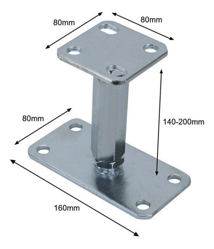 Soporte De Base De Poste De Base Elevada Ajustable, Soporte