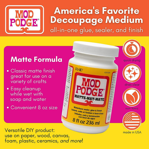Mod Podge Cs11301 - 236ml 8 Oz., Color Blanco,