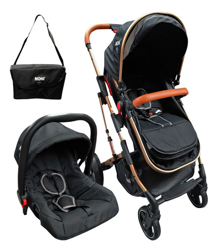 Carriola De Lujo Para Bebe Paseo Ts Elite 999g Color Negro Chasis Cobre