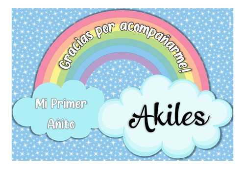 Kit Imprimible Básico Cumpleaños Arcoíris Lluvia De Amor #2