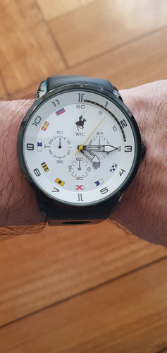 Reloj Wellington Polo Club De Hombre - Malla De Goma Negro Negro Blanco