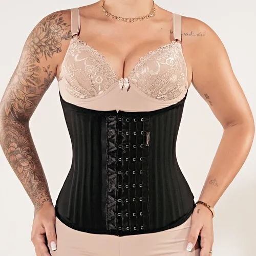 Cinta Modeladora Feminina Redutora De Medidas 24 Barbatanas Cor Creme Tamanho Pp