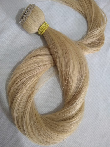 Cabelo Humano Loiro Tecido 50g 55 Cm Mega Hair