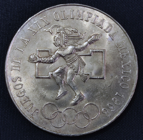 B) Mexico 1968 $25 Olimpiadas Aro Bajo Genuina Ver Fotos Cs