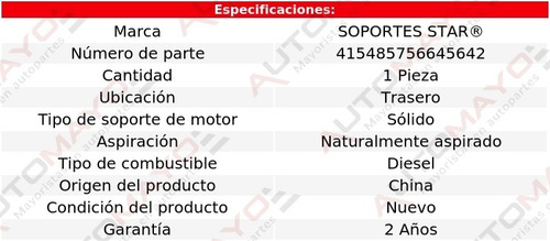 Soporte Tacón De Motor Tras P30 Series 2.6l L3 Diesel 65-67