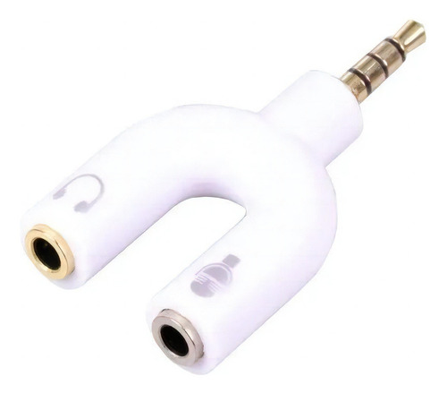 Adaptador Para Fone Headset Microfone Lapela P2 X P3 Áudio Cor Branco
