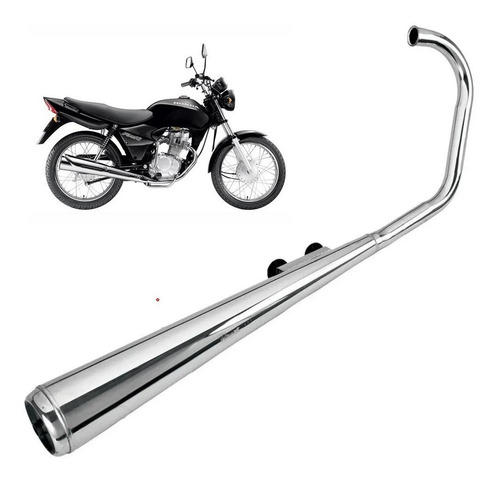 Escapamento Cano Descarga Honda Cg Titan 125 2000 ~ 2008 Ks Cromado Sem Protetor