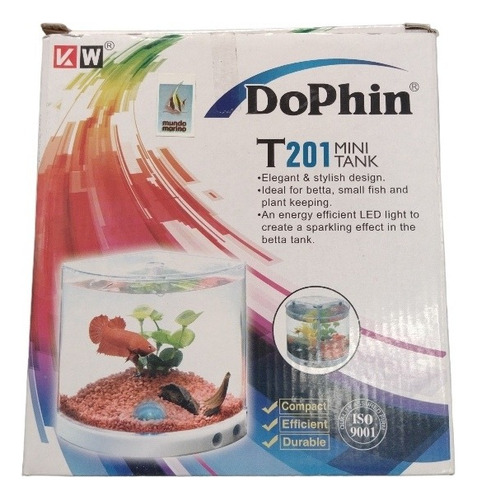 Pecera Para Pez Betta Con Lámpara Mini Tanque Con Tapa 1.4 L