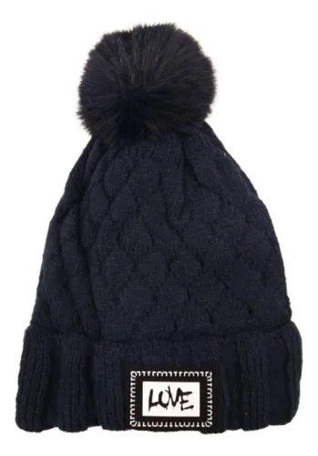 Gorro De Invierno De Dama Abrigo Con Forro Interno Peluche Negro 1