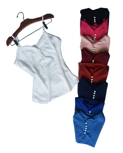 Imagem 3 de 4 de Blusa Feminina Regata De Viscose Decote V Alcinha 66