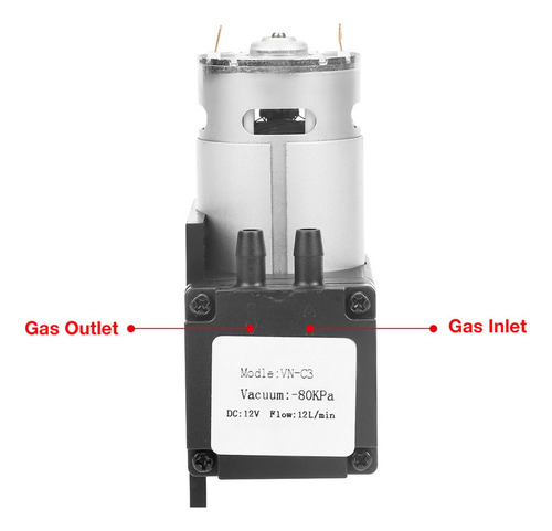 Dc12v 12w Mini Bomba Vacío Sin Aceite Flujo 12l/min Para Gas