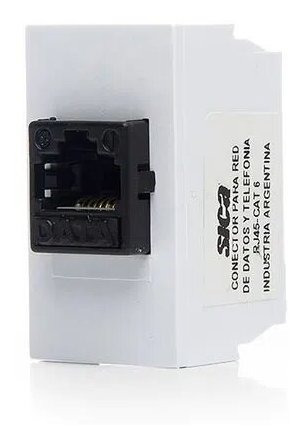Imagen 2 de 6 de Toma Para Datos Rj45 Sica 363541 1 Modulo Blanco Puro Cat6