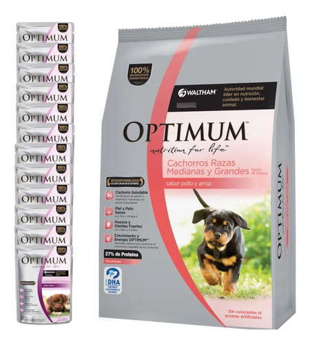 Alimento Optimum Cachorro Raza Mediana/grande - 15 Kg