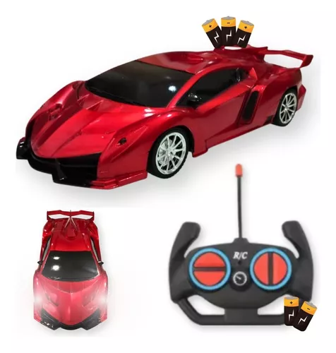 Ferrari / Lamborghini Carro Carrinho Controle Remoto Leds Rodas Farol 7  Funções