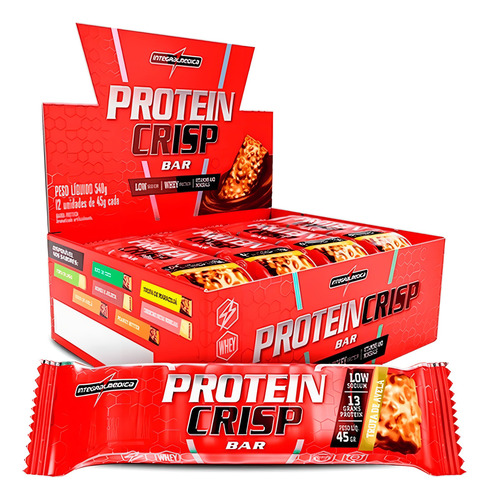 Barrita Protein Crisp 12 unidades - Integralmedica Sabor a Coco Dulce