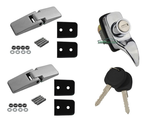 2 Dobradiça Externa + 1 Fechadura Tampa Puma Gurgel Buggy