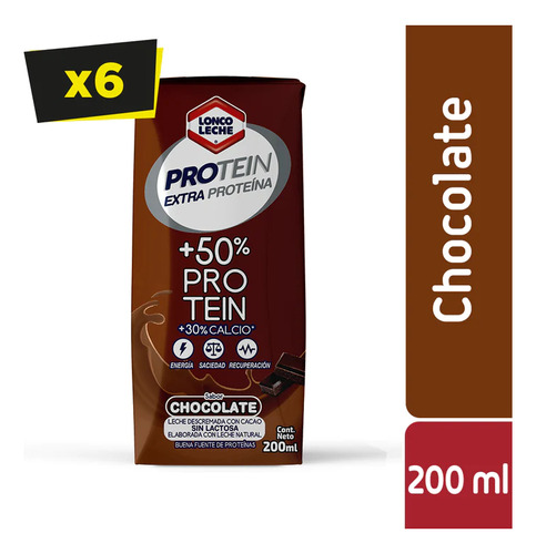 Leche Protein Milk Loncol Chocolate 1l ( 2uni) Super