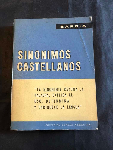 Antiguo Libro Sinónimos Castellanos. 53868