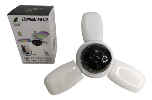 Lâmpada Rotativa Dobrável Bluetooth Led Rgb Discoteca Festa