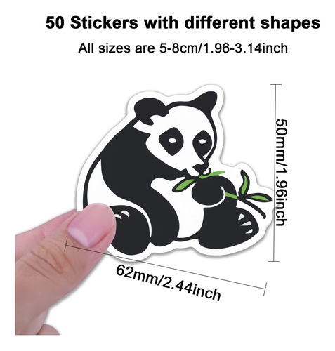 50 Pegatinas Panda De Vinilo Impermeable Simpatic
