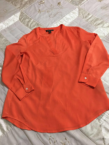 Ralph Lauren Blusa Para Dama Talla M Color Durazno Cuello V