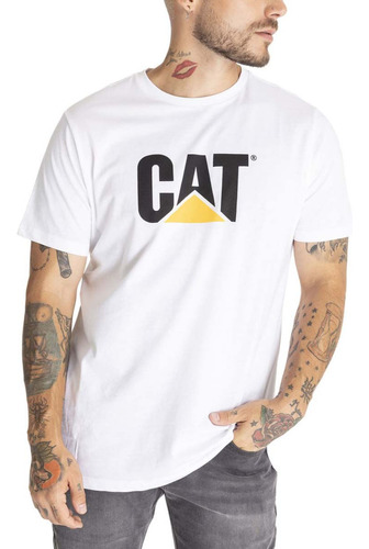 Remera Caterpillar Original Fit Logo Te White Trdmk - Hombre