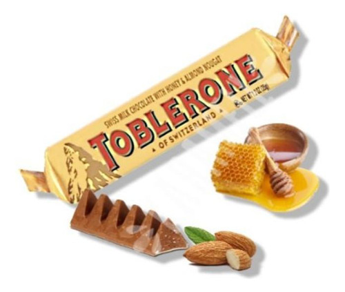 Chocolate Toblerone Nougat De Mel E Amêndoas 35g -3unid