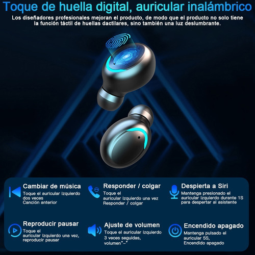 Imagen 4 de 10 de Audífonos Inalámbricos Bluetooth 5.0 Táctil Pantalla Digital