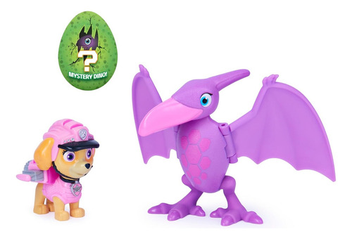 Paw Patrol Skye Con Pterodactilo Dino Rescue Spin Master +3