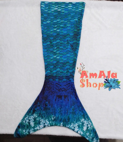 Cola De Sirena Color Azul, Talla 5-6.largo 97cm, Cintura54cm