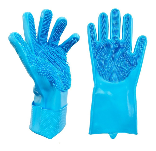 Guantes Silicona X2esponja Lavaplatos Mascota Cocina Moderno